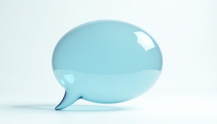 A glass speech bubble