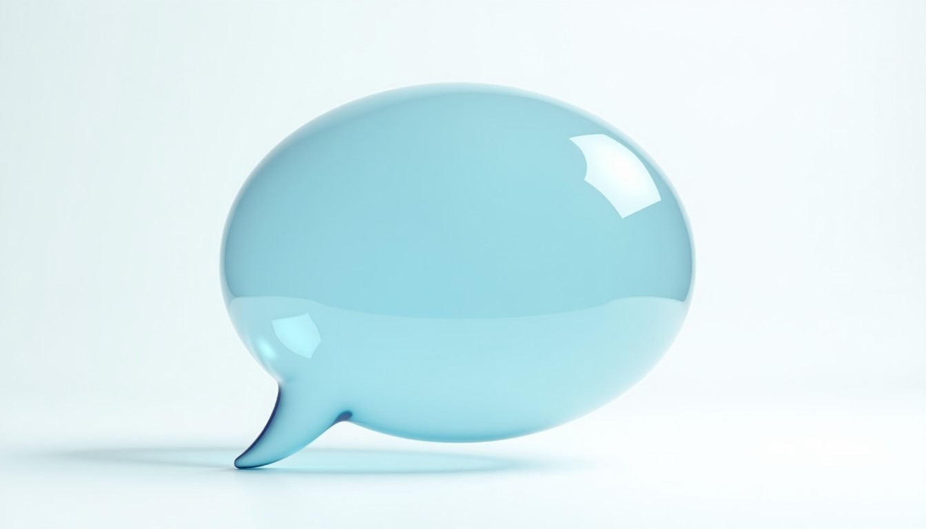 A glass speech bubble