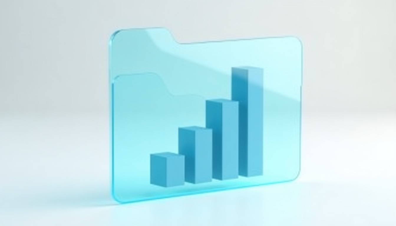 A glass folder with a chart