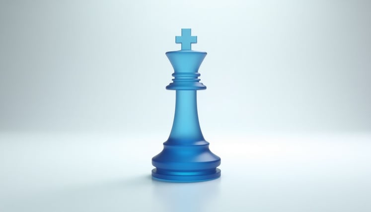 A glass chess king