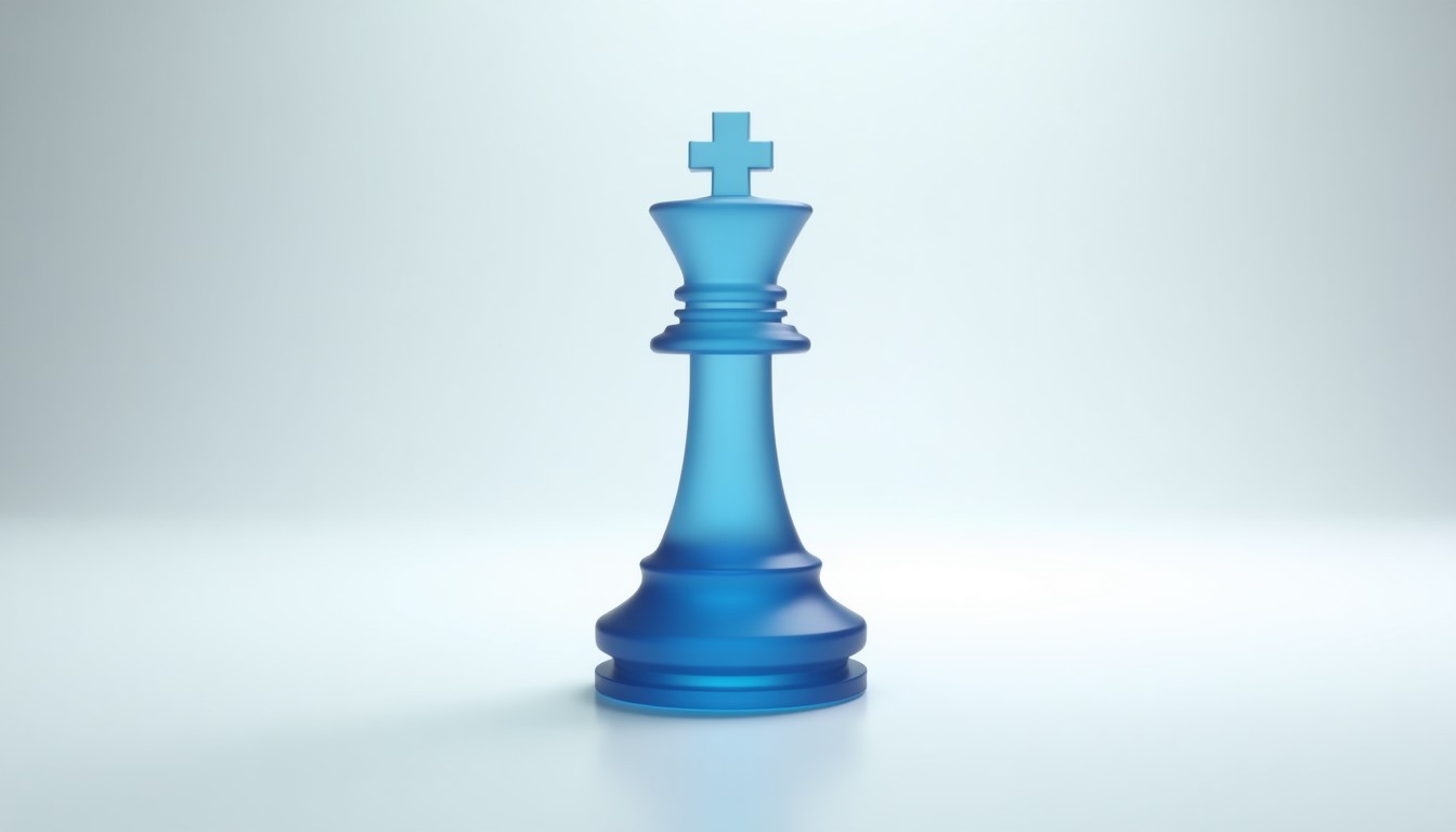 A glass chess king
