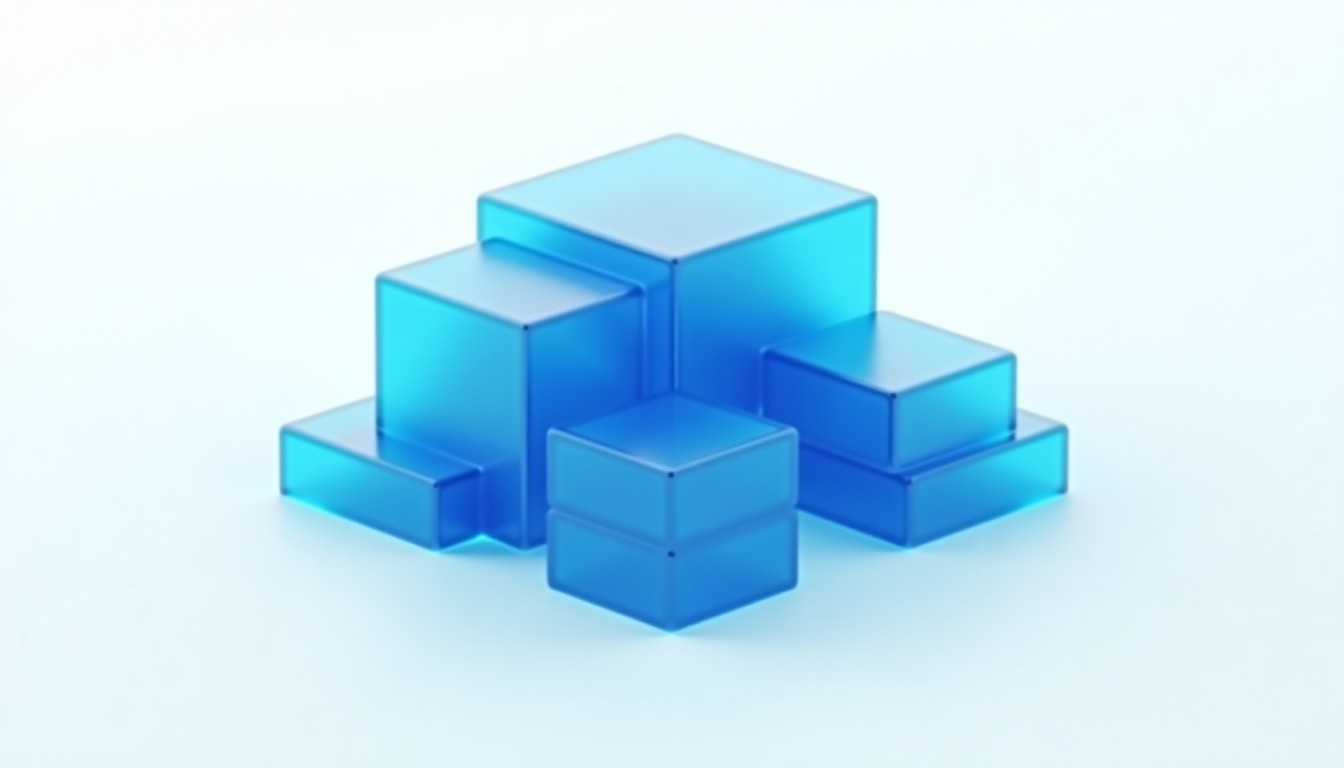 Modular translucent blue blocks forming a data platform