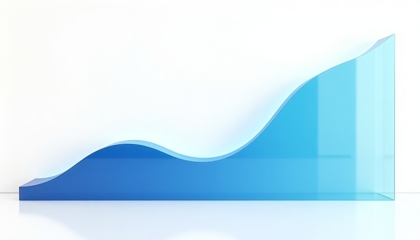 A blue curve rising from flat reporting toward forward analytics