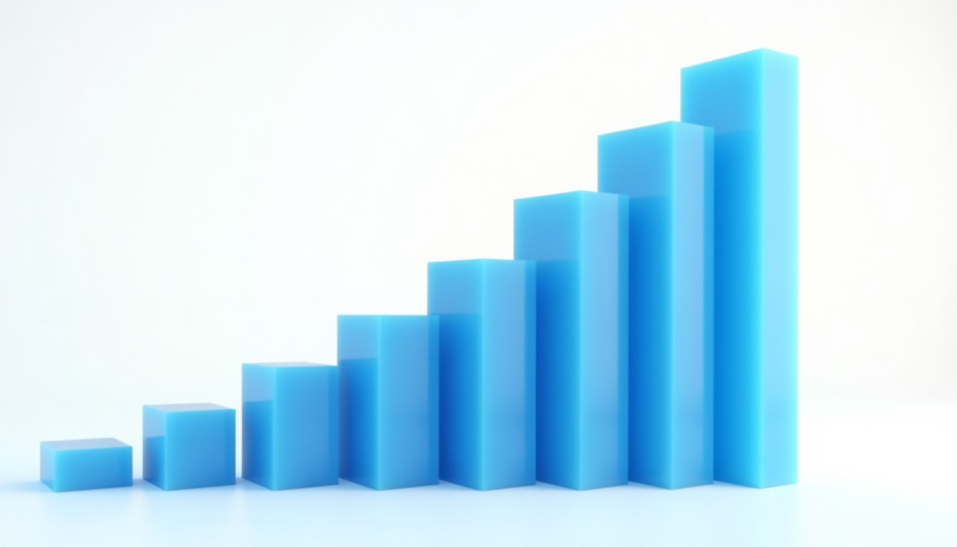 A blue bar chart of retention cohorts over time
